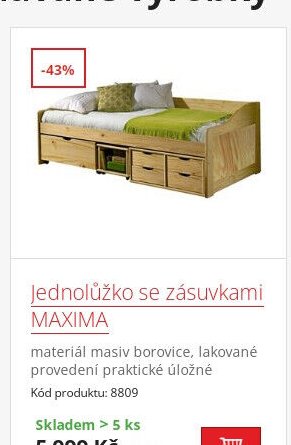 Jednolůžko se zásuvkami MAXIMA