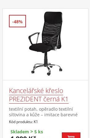 Kancelářské křeslo PREZIDENT černá K1