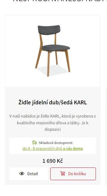 Židle jídelní dub/šedá KARL