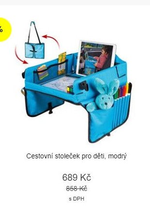 Cestovní stoleček pro děti, modrý