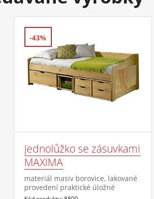 Jednolůžko se zásuvkami MAXIMA