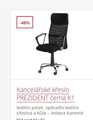 Kancelářské křeslo PREZIDENT černá K1