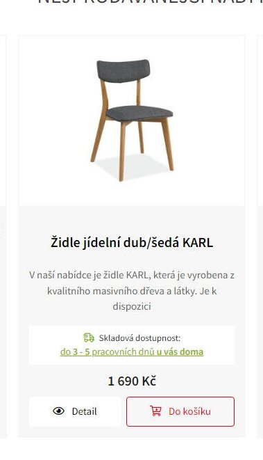 Židle jídelní dub/šedá KARL