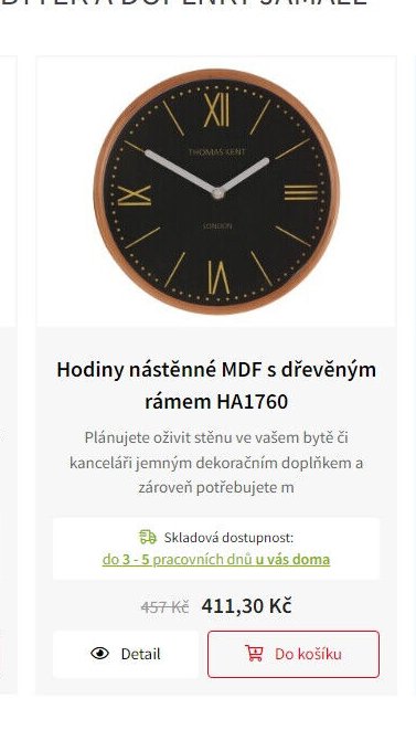 Hodiny nástěnné MDF s dřevěným rámem HA1760