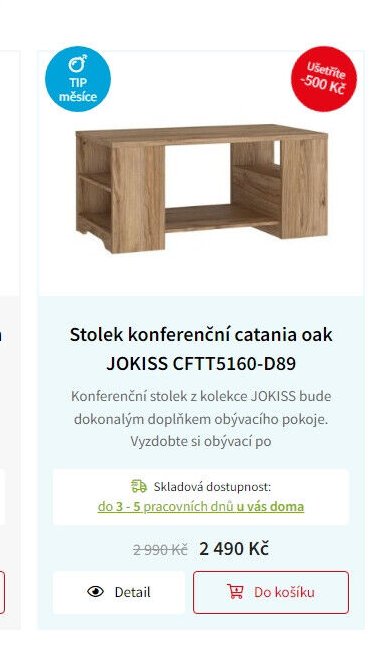 Stolek konferenční catania oak JOKISS CFTT5160-D89