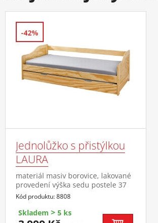 Jednolůžko s přistýlkou LAURA