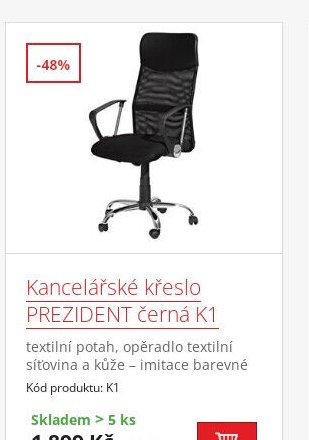 Kancelářské křeslo PREZIDENT černá K1