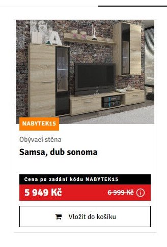 Obývací stěna Samsa, dub sonoma