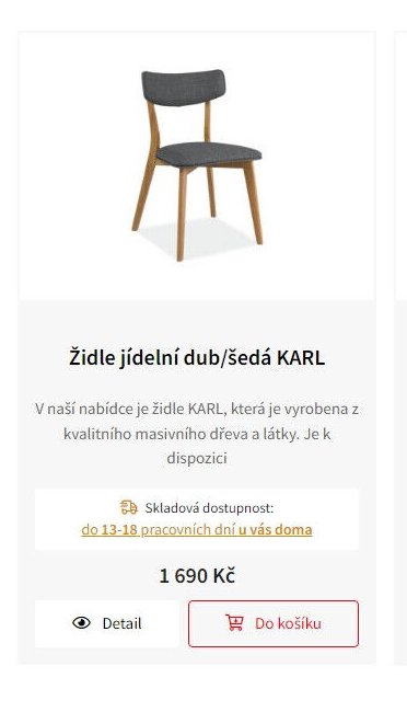 Židle jídelní dub/šedá KARL