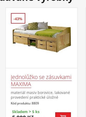Jednolůžko se zásuvkami MAXIMA - IDEA nábytek aktualniletaky.eu