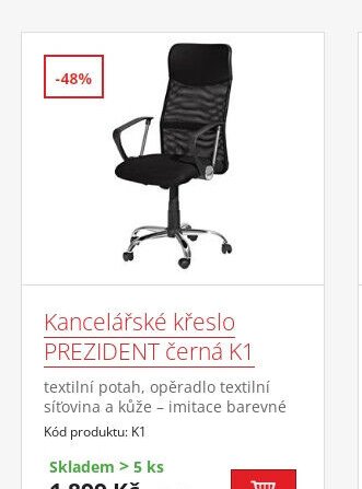 Kancelářské křeslo PREZIDENT černá K1