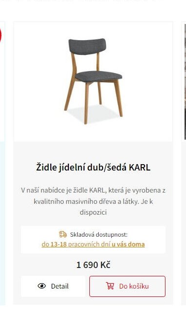 Židle jídelní dub/šedá KARL