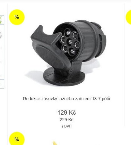 Redukce zásuvky tažného zařízení 13-7 pólů