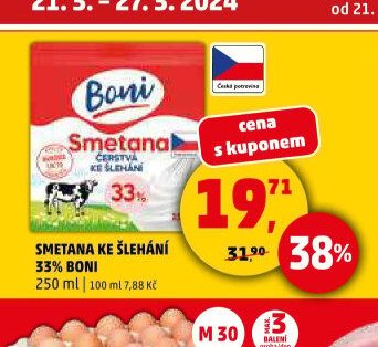 Smetana ke šlehání 33% Boni - Penny Market aktualniletaky.eu