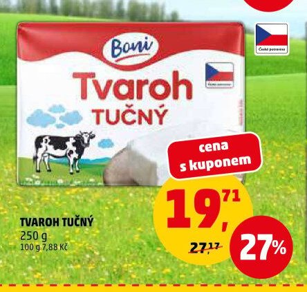 Tvaroh tučný Boni - Penny Market aktualniletaky.eu