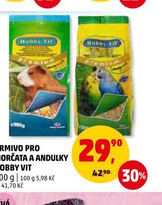 KRMIVO PRO MORČATA A ANDULKY HOBBY VIT - Penny Market aktualniletaky.eu