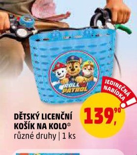 DĚTSKÝ LICENČNÍ KOŠÍK NA KOLO - Penny Market aktualniletaky.eu