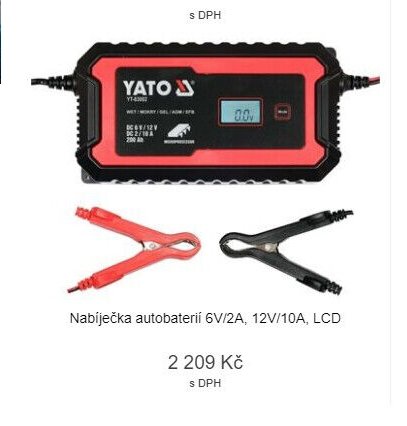 Nabíječka autobaterií 6V/2A, 12V/10A, LCD
