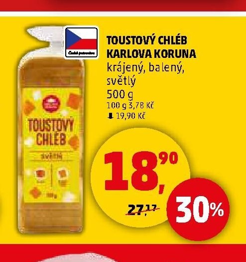Toustový chléb Karlova Koruna - Penny Market aktualniletaky.eu