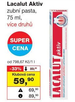 Lacalut Aktiv zubní pasta, 75 ml - Barvy a laky drogerie aktualniletaky.eu