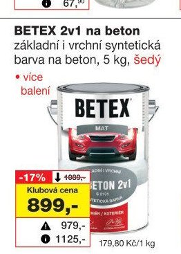 BETEX 2v1 na beton - Barvy a laky drogerie aktualniletaky.eu