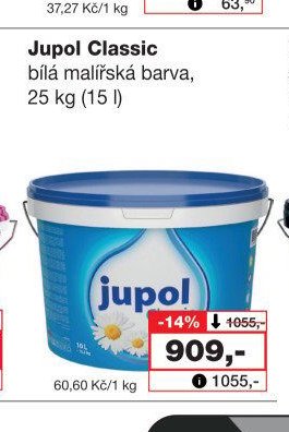 Jupol Classic bílá malířská barva, 25 kg (15 l) - Barvy a laky drogerie aktualniletaky.eu