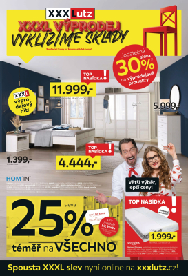 XXXLutz leták - XXL výprodej vyklízíme sklady strana 1