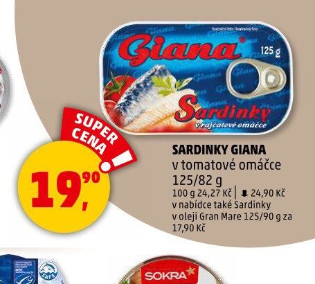 SARDINKY GIANA v tomatové omáčce - Penny Market aktualniletaky.eu