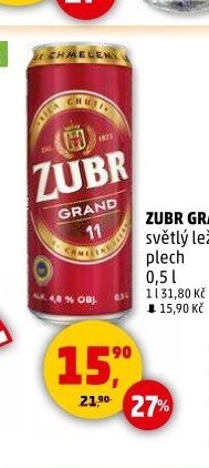 ZUBR GRAND světlý ležák - Penny Market aktualniletaky.eu