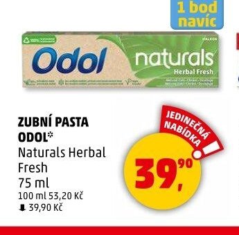 ZUBNÍ PASTA ODOL* Naturals Herbal Fresh 75 ml - Penny Market aktualniletaky.eu