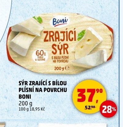 SÝR ZRAJÍCÍ S BÍLOU PLÍSNÍ NA POVRCHU BONI - Penny Market aktualniletaky.eu