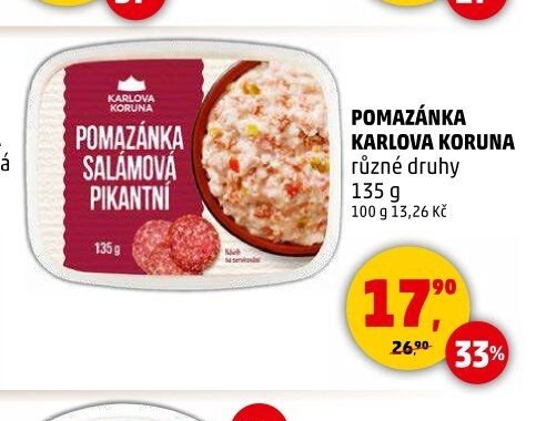Pomazánka Karlova Koruna salámová pikantní 135 g - Penny Market aktualniletaky.eu