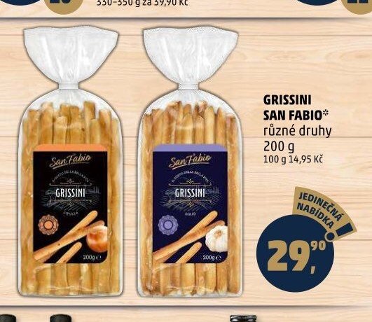 GRISSINI SAN FABIO různé druhy 200 g - Penny Market aktualniletaky.eu