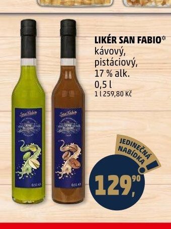 LIKÉR SAN FABIO kávový, pistáciový 0,5 l - Penny Market aktualniletaky.eu