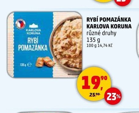 Rybí pomazánka Karlova Koruna 135 g - Penny Market aktualniletaky.eu