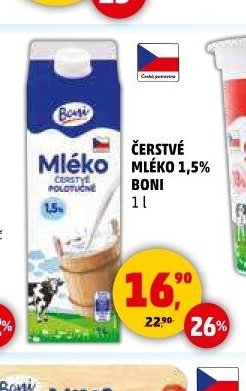 Čerstvé mléko 1,5% Boni - Penny Market aktualniletaky.eu