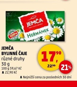 JEMČA BYLINNÉ ČAJE různé druhy 30 g - Penny Market aktualniletaky.eu