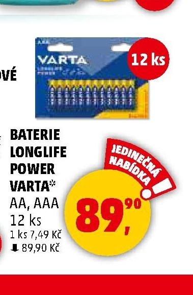 Baterie Longlife Power Varta - Penny Market aktualniletaky.eu