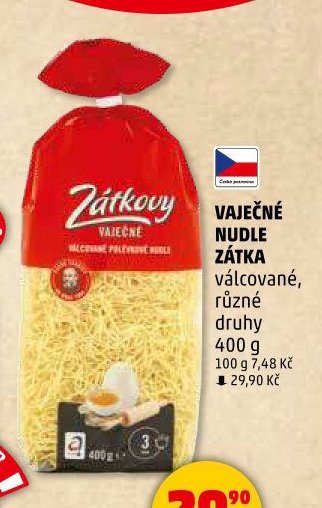 Vaječné nudle Zátkovy válcované, různé druhy 400 g - Penny Market aktualniletaky.eu