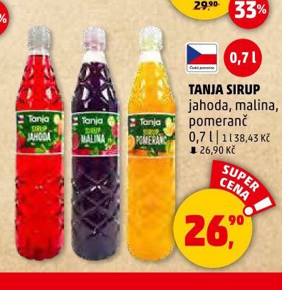 Tanja sirup jahoda, malina, pomeranč 0,7 l - Penny Market aktualniletaky.eu