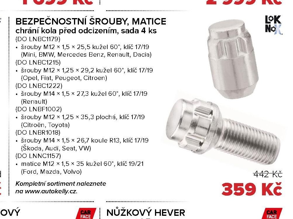 BEZPEČNOSTNÍ ŠROUBY, MATICE