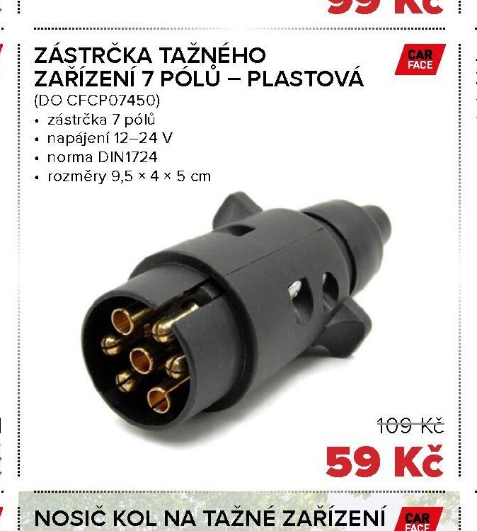 ZÁSTRČKA TAŽNÉHO ZAŘÍZENÍ 7 PÓLŮ – PLASTOVÁ