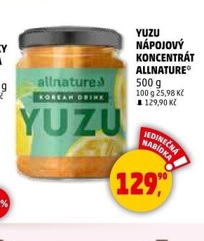 YUZU NÁPOJOVÝ KONCENTRÁT ALLNATURE - Penny Market aktualniletaky.eu