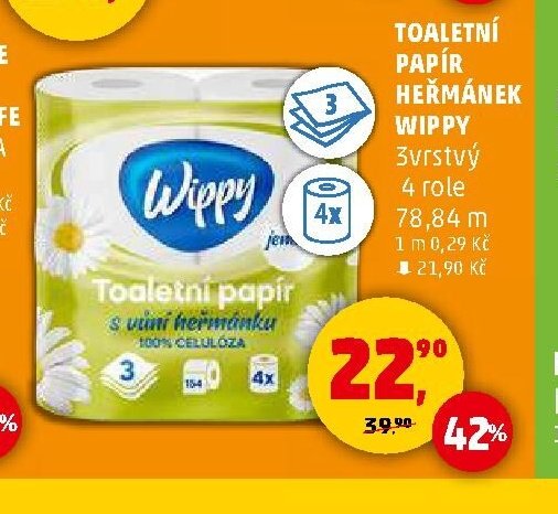 Toaletní papír Heřmánek Wippy - Penny Market aktualniletaky.eu