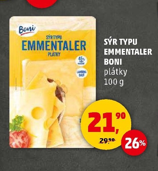 Sýr typu Emmentaler Boni 100 g - Penny Market aktualniletaky.eu