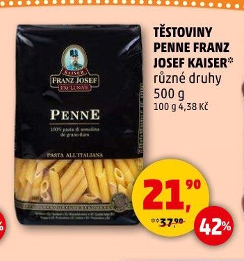 TĚSTOVINY PENNE FRANZ JOSEF KAISER - Penny Market aktualniletaky.eu