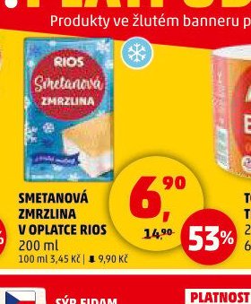 Smetanová zmrzlina v oplatce Rios - Penny Market aktualniletaky.eu