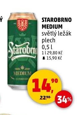 Starobrno Medium světlý ležák plech 0,5 l - Penny Market aktualniletaky.eu