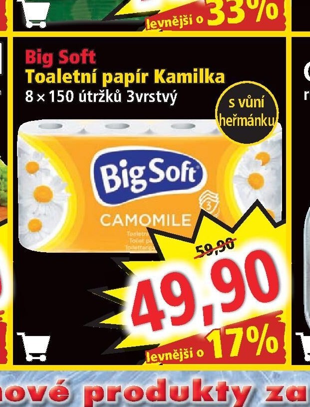 Big Soft Toaletní papír Kamilka 8 rolí - Norma aktualniletaky.eu