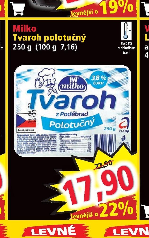Milko Tvaroh polotučný 250 g - Norma aktualniletaky.eu